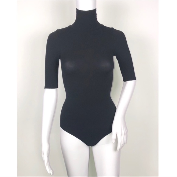 Commando Black Short Sleeve Bodysuit Turtleneck OS - Picture 2 of 12
